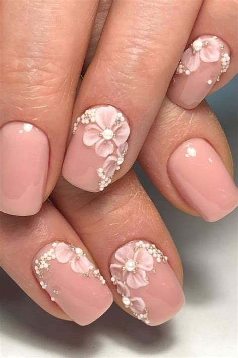 simple black flower nail art