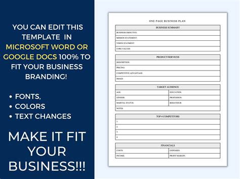 Microsoft Word Business Plan Template 的图像结果