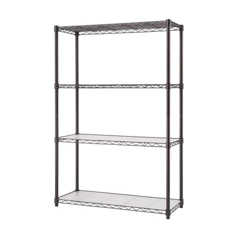Buy Dark Bronze 4-Tier Steel Wire Shelving Unit with Liners (36 in. W x ...