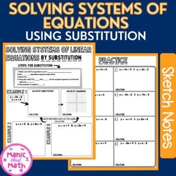 Image result for Solving Systems by Substitution Notes