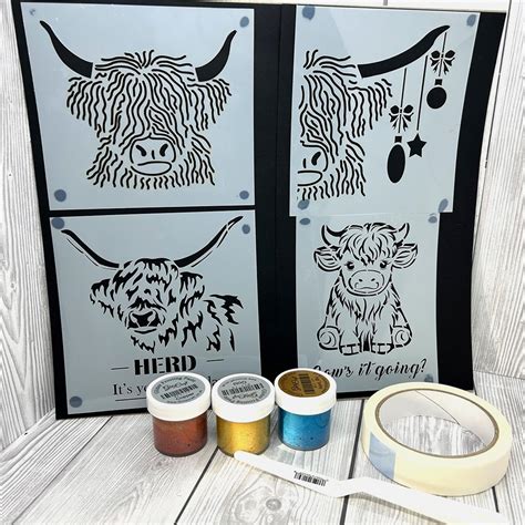 Highland Cow stencils and paste kit | HobbyMaker