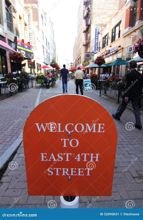 Welcome To East 4th Street, Cleveland, Ohio Stock Image - Image of ...