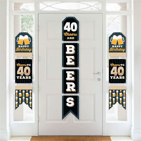 Buy Big Dot of Happiness Cheers and Beers to 40 Years - Hanging ...