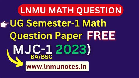LNMU BSC/BA Math Semester 1 Question Paper (MJC-1) PDF Download (2023)