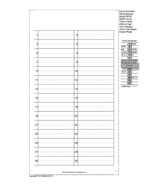 Panel Schedule Template - Fill Online, Printable, Fillable, Blank ...