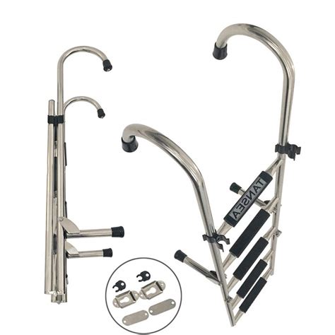 Buy 5 Step Folding Boarding Ladder with Extra Wider Steps, Heavy Duty ...