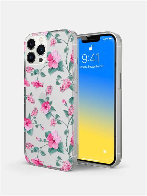 SK Hibiscus Blush - iPhone 13 Pro Clear Cover - Buy Online in India ...