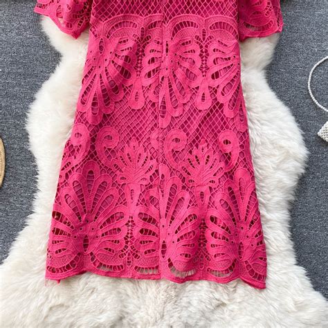 Eloise Hollow Out Lace Dress – TrenBee