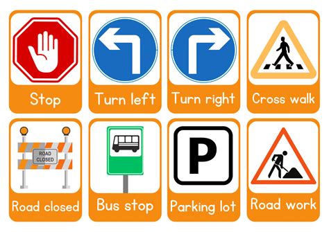 Road Signs Flashcards | Traffic Signs | Kids Educational Flashcards - Etsy