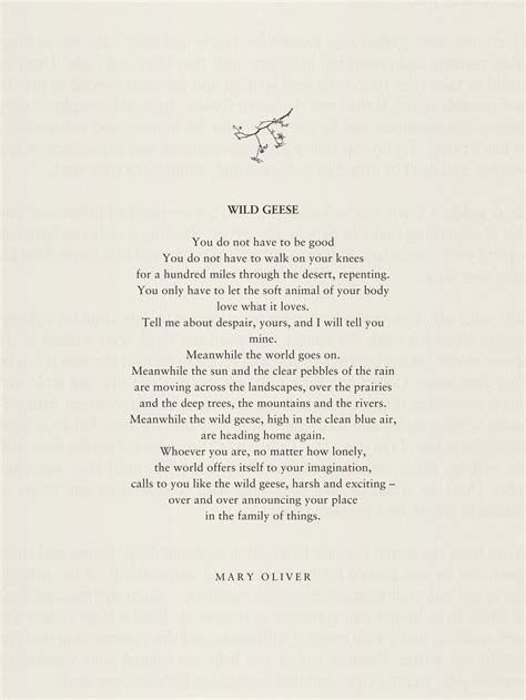 Mary Oliver wild Geese, Poem Prints, Book Quotes, Gift for Writers ...