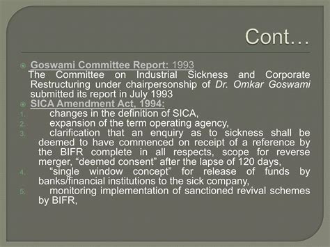 Revival and restructuring of sick companies | PPTX