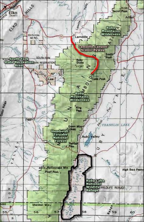 Image result for Map of Ruby Mountains
