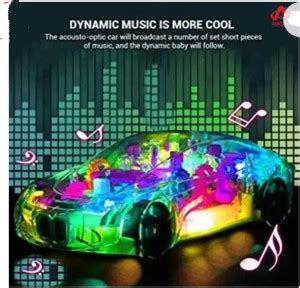 SALEOFF Transparent Musical Concept Racing Car with 3D Flashing LED ...