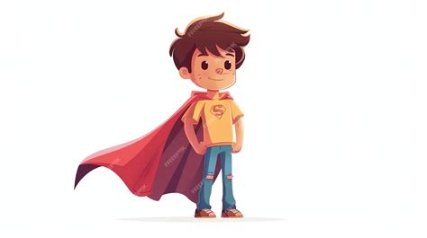 A cartoon boy wearing a superhero cape | Premium AI-generated image