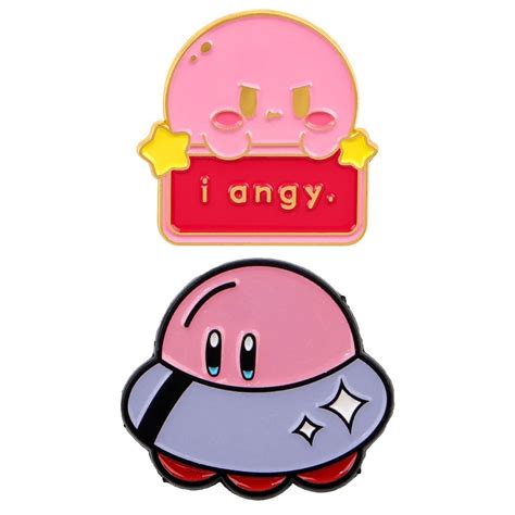 Kirby ‘I Angy | Angry Pink Ball’ Enamel Pin – Distinct Pins