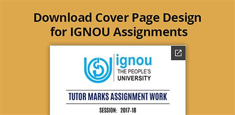 Ignou Assignment Cover Page Design