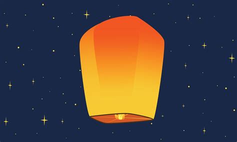 Flying sky lantern clipart. Simple sky lantern vector design ...