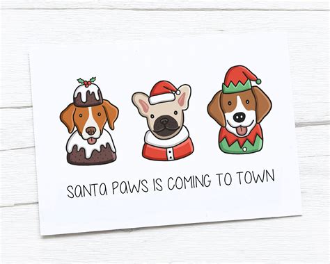 Happy Christmas Card Merry Christmas Dogs - Etsy UK | Cute christmas ...