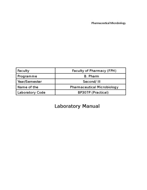 Chapter - 22 Practical Manual student - Pharmaceutical Microbiology ...