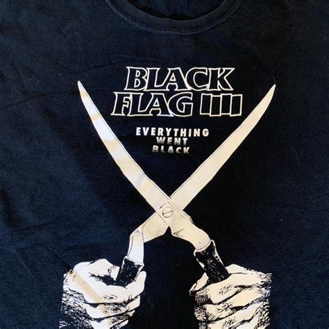 late 90s black flag shirt. tag missing, measurements... - Depop