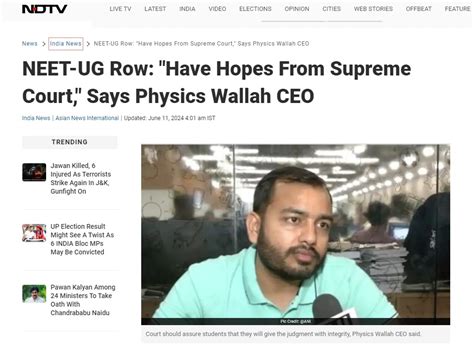 Is NEET 2024 Result Scam! Alakh Sir On NDTV Live For Students Justice