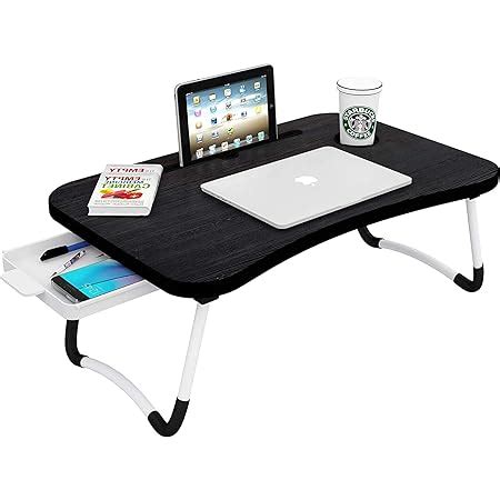 Callas Multipurpose Foldable Laptop Table with Cup Holder | Drawer ...