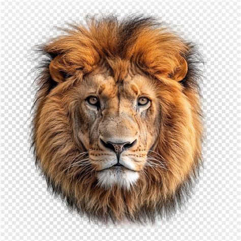 Premium PSD | Front view of lion head isolated on transparent ...