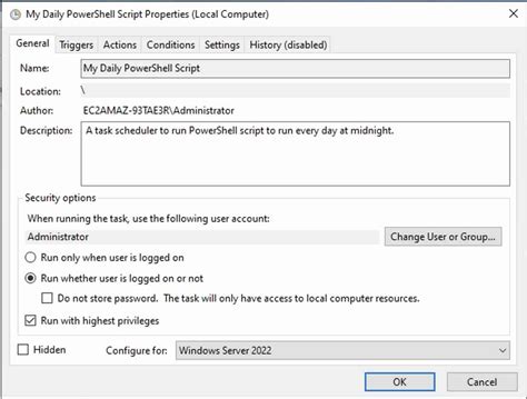 Image result for Task Scheduler Run PowerShell Script