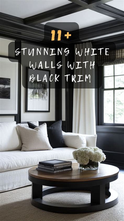 11 Stunning White Walls With Black Trim Designs | White walls, White ...