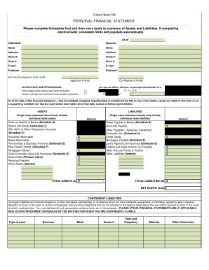 Fulton Bank NA Personal Financial Form - Fill and Sign Printable ...