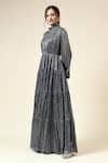 Buy Silver Modal Round Neck Victoria Tiered Dress For Women by Aakaar ...