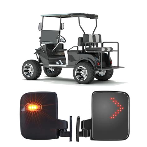 KEMIMOTO Golf Cart Side Mirrors with LED Turn Signal Light Universal ...