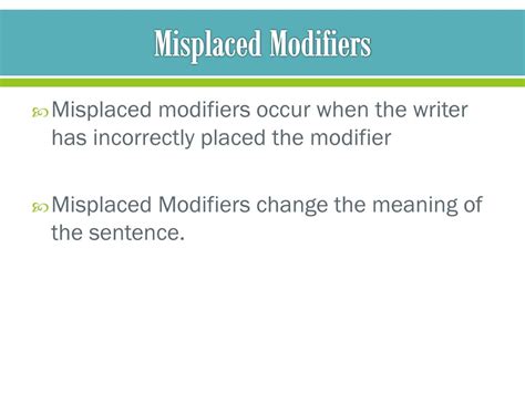 Image result for Basic Sentence Error Misplaced Modifiers