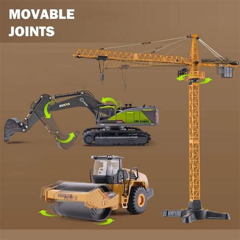 Excavator Toys Construction Vehicle Toys 1/50 Scale Diecast Mechanical ...