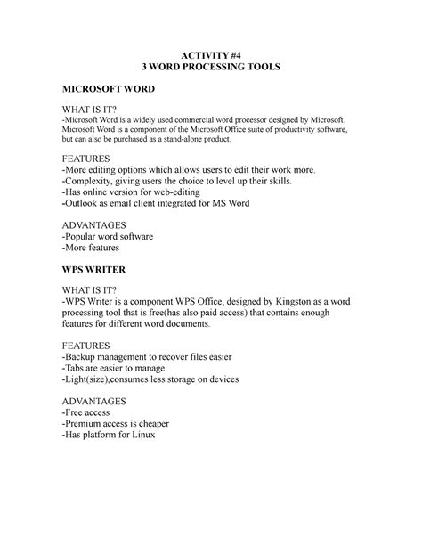 Image result for Word Processing Tools