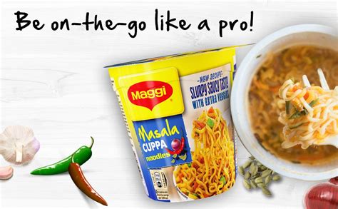 MAGGI Masala Cuppa Noodles, Delicious Slurpy Saucy Taste With Veggies ...