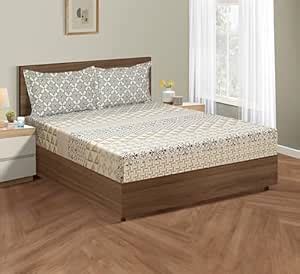 Buy Swayam Ananda Collection Geometric Printed 210 TC Pure Cotton King ...