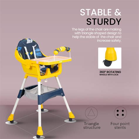 Aurora Series 3 in 1 Convertible High Chair for Kids with Adjustable C ...