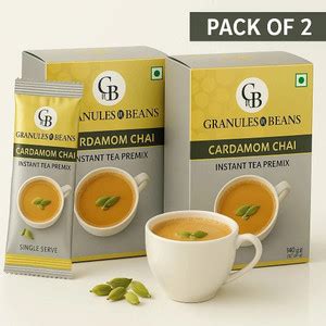 Granules and Beans Cardamom Tea Instant Premix (Pack of 2) | 100% ...