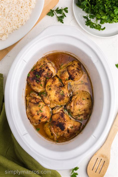 Slow Cooker Chicken Thighs - Simply Macros