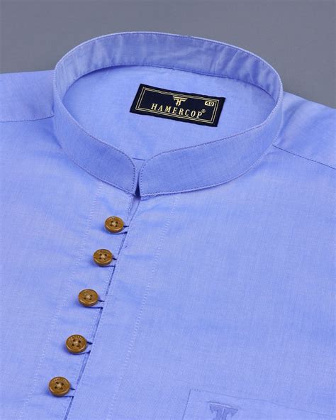 Blue Filafil Solid Cotton Kurta Shirt – Hamercop