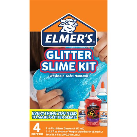 Elmers Glitter Slime Kit Liquid Glitter Glue Assorted Colors With Glue ...