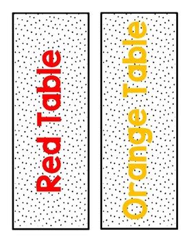 Colored Table Name Labels by Mrs O's Class | TPT