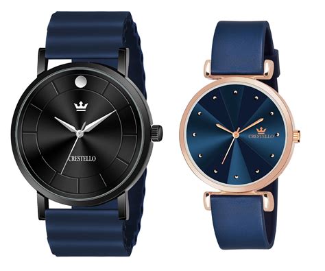 Buy CRESTELLO Blue Silicone Strap Analog Wrist Watch for Men and Women ...