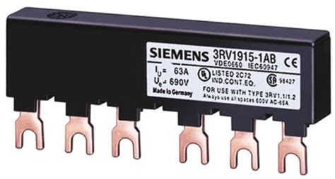 3RV1935-1A Siemens | Siemens SIRIUS 3 Phase Busbar, 690V, 50mm Pitch ...