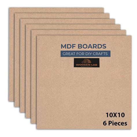 WoodenLab-6 Piece A4 Size MDF Boards for Art and Craft, Wood MDF Sheets ...