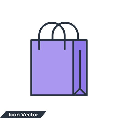 shopping bag icon logo vector illustration. Grocery bag symbol template ...