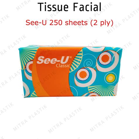 Tissue SEE-U Facial 250 sheet 2 ply Tisu SEE U Classic Kotak | Lazada Indonesia
