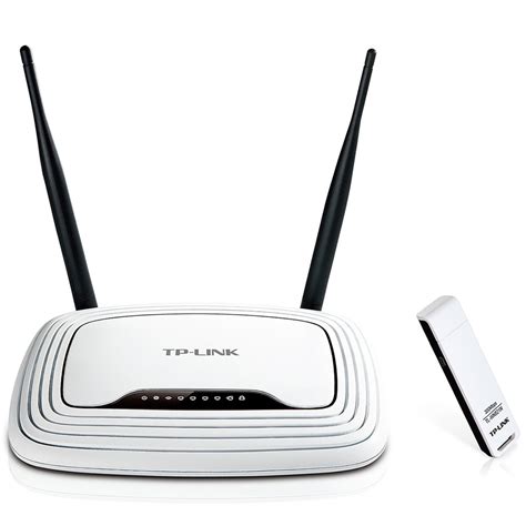 300Mbps Wireless N Router & USB Adapter 4 Port LAN Cable Broadband Kit ...