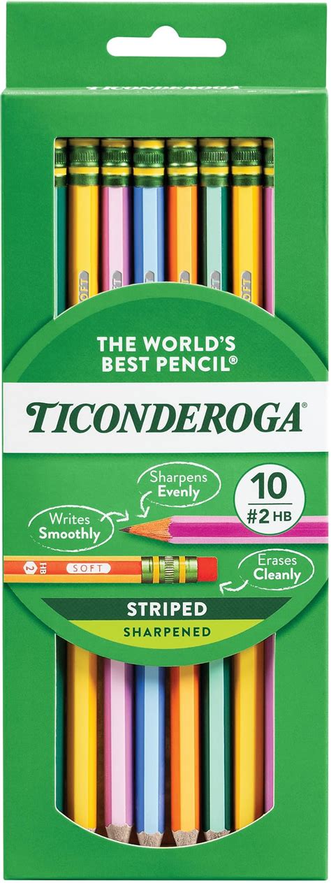 Ticonderoga(R) Striped Pencils (10 Count) : Amazon.in: Home & Kitchen